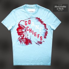 画像1: アバクロンビー＆フィッチ 半袖 Tシャツ（インディアン・ライトブルー）M/Abercrombie&Fitch T-shirt (1)
