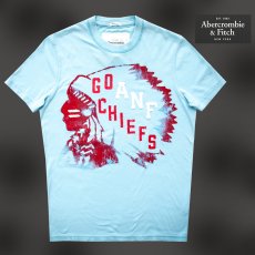 画像1: アバクロンビー＆フィッチ 半袖 Tシャツ（インディアン・ライトブルー）M/Abercrombie&Fitch T-shirt (1)