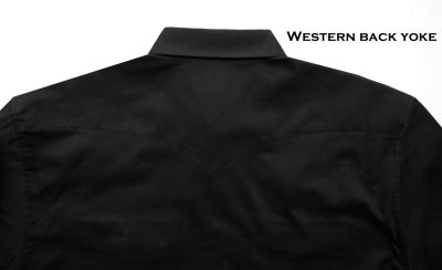 画像3: パンハンドルスリム ウエスタンシャツ ブラック無地（長袖）大きいサイズ L（身幅約61cm）XL（身幅約65cm）/Panhandle Slim Long Sleeve Sold Snap Western Work Shirt(Black)