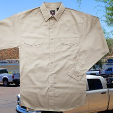画像1: パンハンドルスリム ウエスタンシャツ トープ無地（長袖）/Panhandle Slim Long Sleeve Sold Snap Western Work Shirt(Taupe) (1)