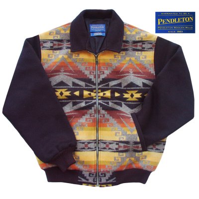 画像1: ペンドルトン ジャケット（ブラック・ブラウン）L/Pendleton Wool Jacket