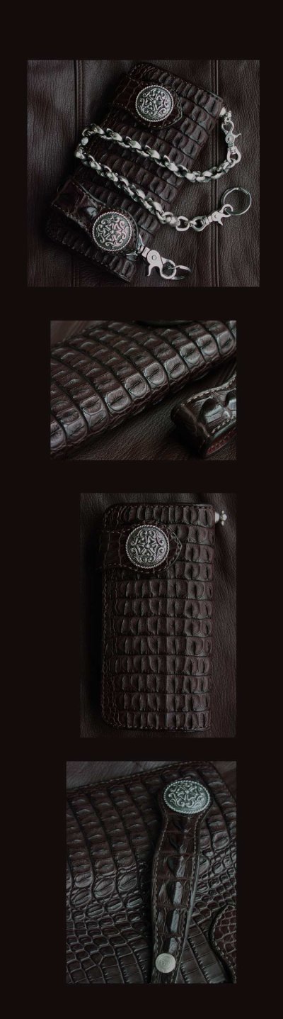 画像1: ファニー ライダースウォレット（ホーンバックナイルクロコダイル・ダークブラウン/VICTOR37MM・SE-1）/Funny Rider's Wallet(Horn Back Nile Crocodile・Dark Brown)