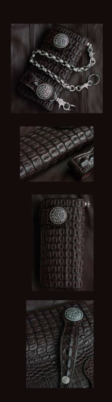 画像2: ファニー ライダースウォレット（ホーンバックナイルクロコダイル・ダークブラウン/VICTOR37MM・SE-1）/Funny Rider's Wallet(Horn Back Nile Crocodile・Dark Brown) (2)