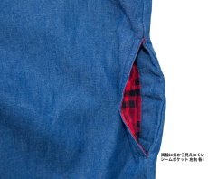 画像4: ラングラー フランネルラインド ウエスタン シャツ ジャケット（ デニム ）大きいサイズ L（身幅約65cm）/Wrangler Flannel Lined Work Western Shirt(Denim) (4)