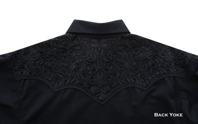 画像2: パンハンドルスリム ブラック刺繍 ウエスタンシャツ ブラック（長袖）M/Panhandle Slim Long Sleeve Western Shirt(Black)