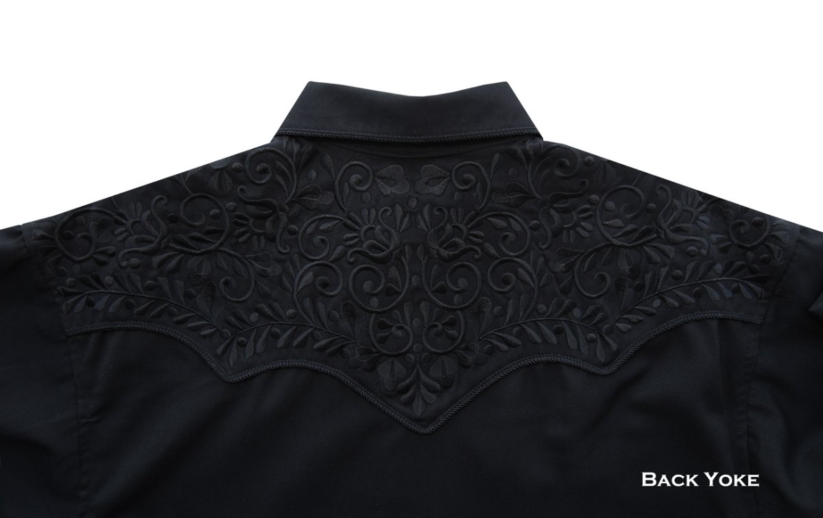 画像3: パンハンドルスリム ブラック刺繍 ウエスタンシャツ ブラック(長袖)M/Panhandle Slim Long Sleeve Western Shirt(Black) (3)