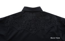 画像3: パンハンドルスリム ブラック刺繍 ウエスタンシャツ ブラック（長袖）M/Panhandle Slim Long Sleeve Western Shirt(Black) (3)