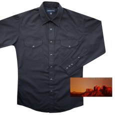 画像1: パンハンドルスリム ウエスタンシャツ ブラック無地（長袖）身幅約56cm/Panhandle Slim Long Sleeve Western Shirt (1)