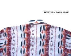 画像3: パンハンドルスリム アズテック ウエスタンシャツ ホワイト・アリゾナレッドブラウン（長袖）/Panhandle Slim  Long Sleeve Aztec Western Shirt(White/ Brown) (3)