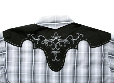 画像3: パンハンドルスリム  刺繍 ウエスタンシャツ シルバー・ブラック（長袖）大きいサイズ XL（身幅約68cm）/Brooks&Dunn by Panhandle Slim Long Sleeve Western Shirt(Silver/Black)