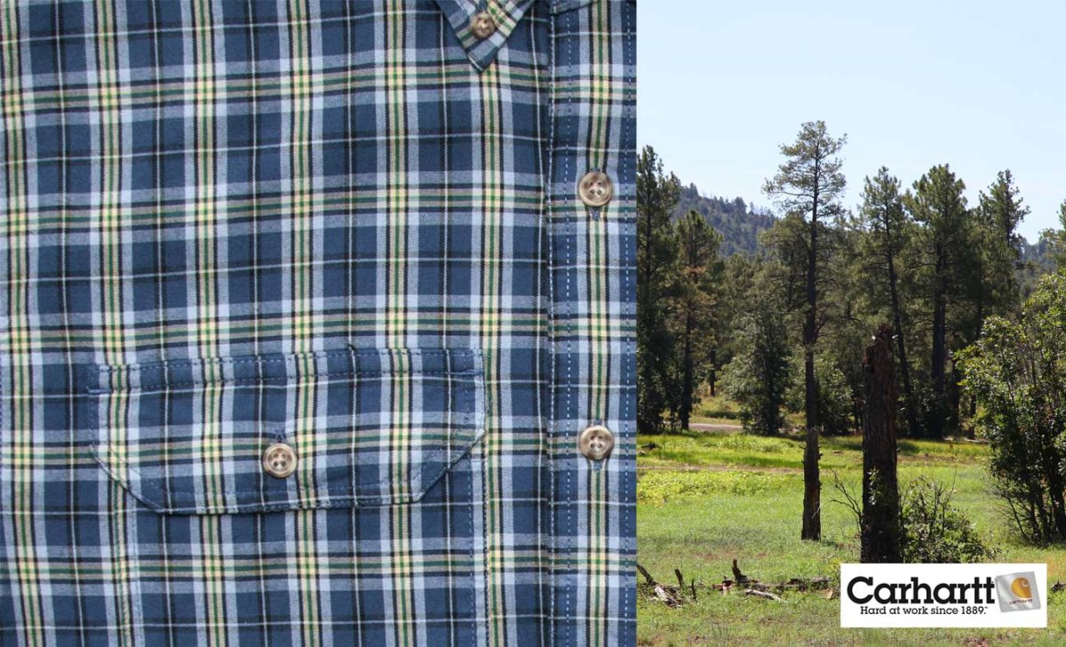 画像3: カーハート ボタンダウン コットン 長袖シャツ（ブルー）S/Carhartt Long Sleeve Shirt(Blue) (3)