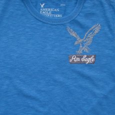 画像2: アメリカン イーグル アウトフィッターズ 半袖 刺繍 Tシャツ (ブルー・アメリカンイーグル）XS/American Eagle Outfitters T-shirt(Blue) (2)