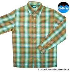 画像6: カブー アウトドア シャツ・バラードシャツ キー＆IDポケット付き（長袖）S（ブラウン・ターコイズ/ライトブラウン・ブルー）/Kavu Ballard Shirt(Brown/Turquoise Light Brown/Blue) (6)