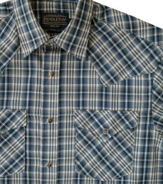 画像2: ペンドルトン 半袖 ウエスタン シャツ ブルー・クリーム/Pendleton Shortsleeve Western Shirt (2)