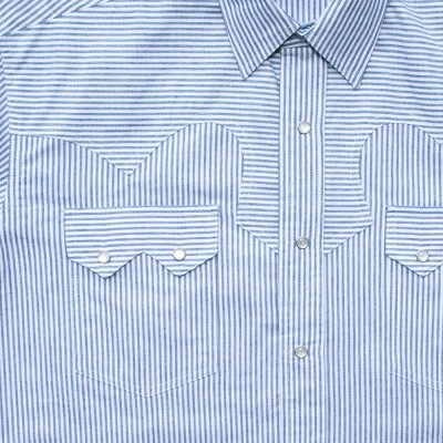 画像2: ローパー  ストライプ ウエスタン シャツ（ブルー/長袖）S/Roper Long Sleeve Stripe Western Shirt(Blue)