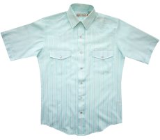 画像2: ローパー クラシック ストライプ ウエスタン シャツ（アクア/半袖）S/Roper Short Sleeve Western Shirt(Aqua) (2)