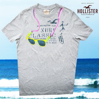 画像1: ホリスター 半袖 Tシャツ ハンティントン ビーチ サーフ サングラス（グレー）L/Hollister Short Sleeve T-Shirt HUNTINTON BEACH(Gray)