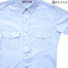 画像1: ローパー クラシック ストライプ ウエスタン シャツ（ブルー/半袖）S/Roper Short Sleeve Western Shirt(Blue Tonal) (1)