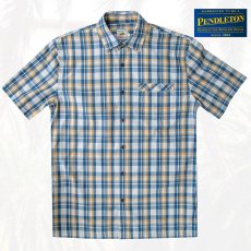 画像1: ペンドルトン 半袖 シャツ（ネイビー・イエロー）S/Pendleton Short Sleeve Surf Shirt (1)