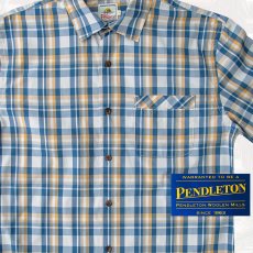 画像2: ペンドルトン 半袖 シャツ（ネイビー・イエロー）S/Pendleton Short Sleeve Surf Shirt (2)