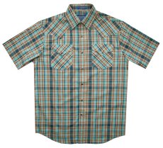 画像3: ペンドルトン 半袖 ウエスタン シャツ ターコイズ・ネイビー・タン S/Pendleton Shortsleeve Western Shirt (3)