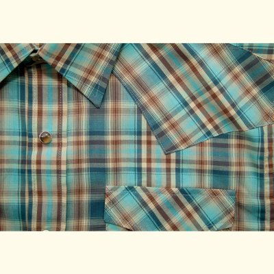 画像2: ペンドルトン 半袖 ウエスタン シャツ ターコイズ・ネイビー・タン S/Pendleton Shortsleeve Western Shirt