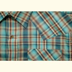 画像2: ペンドルトン 半袖 ウエスタン シャツ ターコイズ・ネイビー・タン S/Pendleton Shortsleeve Western Shirt (2)