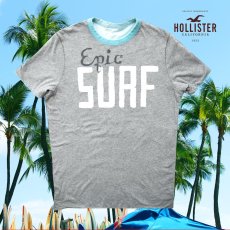 画像4: ホリスター リバーシブル 半袖 Tシャツ 南カリフォルニア ラグナビーチ・エピック サーフ（アクアブルー&グレー）L/Hollister Reversible Short Sleeve T-Shirt Laguna Beach Epic SURF(Aqua/Gray) (4)