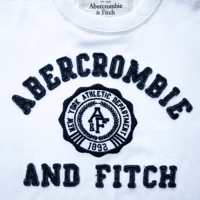 画像2: アバクロンビー＆フィッチ アップリケ 半袖 Tシャツ（ホワイト・ネイビー）XXL/Abercrombie&Fitch T-shirt(White/Navy)