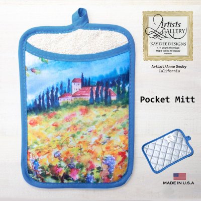 画像1: カリフォルニア アメリカン カントリーデサイン ポケットミット ポットホルダー 鍋つかみ /Pot Holder 