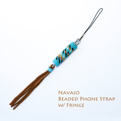 画像1: アメリカインディアン ナバホ族 ハンドメイド ビーズ フリンジ ストラップ/Navajo Beaded Phone Strap w/Fringe