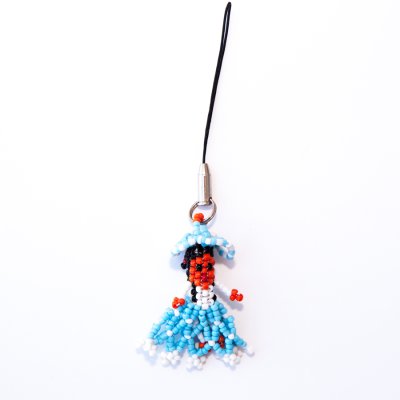 画像1: ハンドメイド ビーズ アクセサリー ストラップ ドール/Beaded Strap Doll