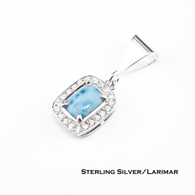 画像1: アメリカン ジュエリー ラリマー ラインストーン スターリングシルバー ペンダント トップ/Larimer Sterling Silver Pendant