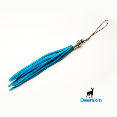 画像1: ディアスキン 鹿革 レザーストラップ（ターコイズ）/Genuine Deerskin Leather Strap(Turquoise)