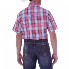 画像3: ラングラー イージーケア 半袖 ウエスタンシャツ ブルー・レッド・ホワイト S/Wrangler Wrinkle Resist Short Sleeve Western Shirt (3)