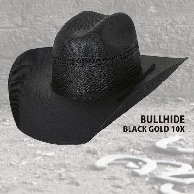 画像1: ブルハイド ウエスタン ストローハット ブラックゴールド10X（オールドウエスト・ブラック）/Bullhide Western Straw Hat Black Gold 10X(Black)