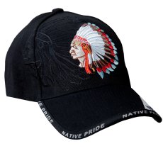 画像1: ネイティブプライド キャップ シャドウつき インディアンチーフ（ブラック）/Native Pride Cap Indian Chief (1)