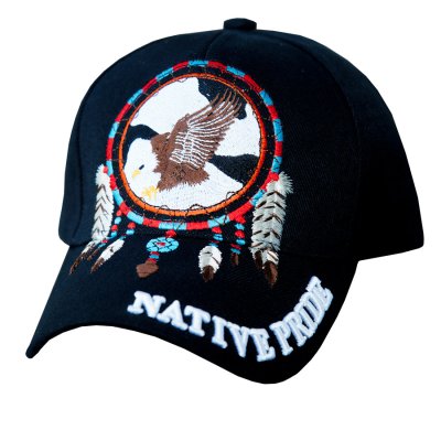 画像1: ネイティブプライド キャップ フライングイーグル＆フェザー（ブラック）/Native Pride Cap Eagle&Feather