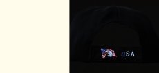 画像3: アメリカンイーグル＆アメリカンフラッグ シャドウつき 刺繍 キャップ（ブラック）/Baseball Cap(Black) (3)
