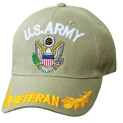画像1: U.S.アーミー ベテラン 刺繍 キャップ（カーキ）/U.S.ARMY VETERAN Embroidered Baseball Cap(Khaki)