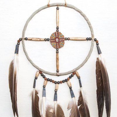 画像2: アメリカインディアン ナバホ族 ハンドメイド メディスンホイール（鹿の角ペイント）/Navajo Hand Made Medicine Wheel