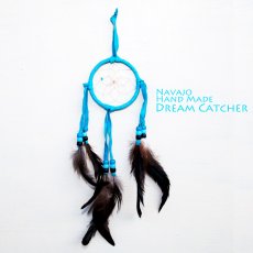 画像1: アメリカインディアン ナバホ族 ハンドメイド ドリームキャッチャー 7.7cm（ターコイズ/ターコイズ・ライトブルー・ブラック）/Navajo Hand Made Dream Catcher (1)