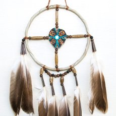 画像2: アメリカインディアン ナバホ族 ハンドメイド メディスンホイール（鹿の角ペイント）/Navajo Hand Made Medicine Wheel (2)