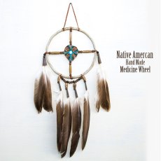 画像1: アメリカインディアン ナバホ族 ハンドメイド メディスンホイール（鹿の角ペイント）/Navajo Hand Made Medicine Wheel (1)