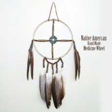 画像1: アメリカインディアン ナバホ族 ハンドメイド メディスンホイール（鹿の角ペイント）/Navajo Hand Made Medicine Wheel (1)