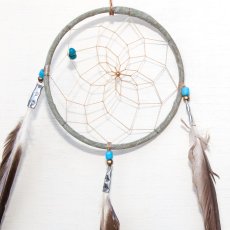 画像2: アメリカインディアン ナバホ族 ハンドメイド ドリームキャッチャー 10.7cm（グレー）/Navajo Hand Made Dream Catcher (2)