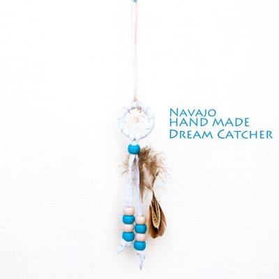 画像1: ドリームキャッチャー 直径2.6cmxH12cm-アメリカインディアン ナバホ族 ハンドメイド /Navajo Hand Made Dream Catcher