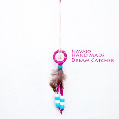 画像1: ドリームキャッチャー 直径2.6cmxH12cm-アメリカインディアン ナバホ族 ハンドメイド /Navajo Hand Made Dream Catcher