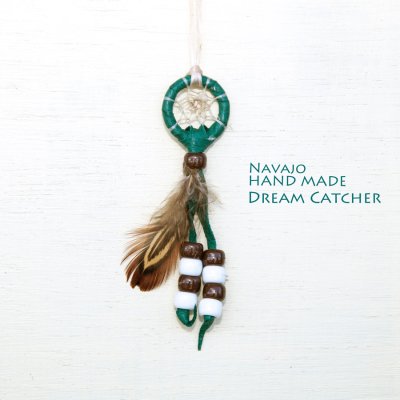 画像1: ドリームキャッチャー 直径2.6cmxH11cm-アメリカインディアン ナバホ族 ハンドメイド /Navajo Hand Made Dream Catcher