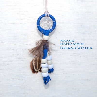 画像1: ドリームキャッチャー 直径2.6cmxH10cm-アメリカインディアン ナバホ族 ハンドメイド /Navajo Hand Made Dream Catcher